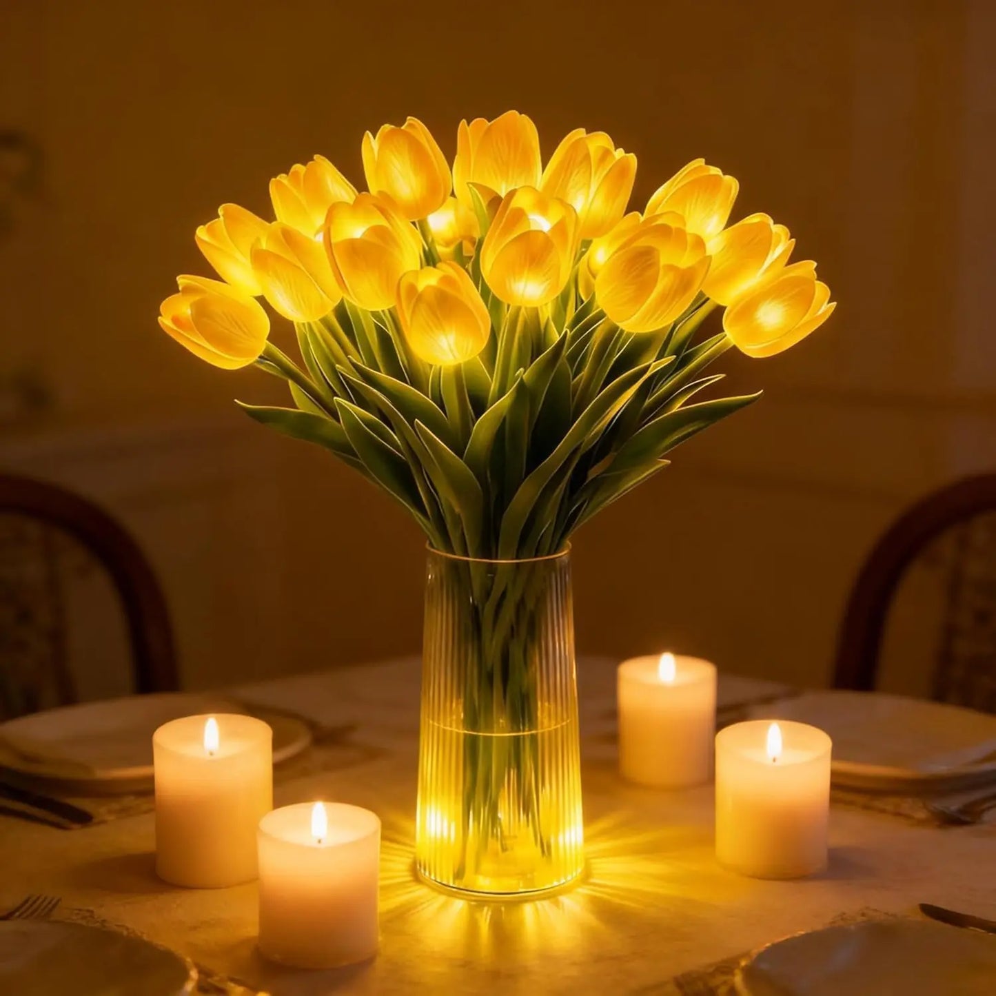Romantic Tulip LED Light – Batteridrivna LED-tulpaner som kombinerar blomsterdekor med mjukt stämningsljus
