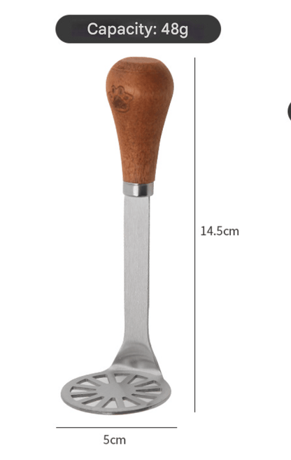 🍽️ Master the Art of Mashing✨ 2-Pack Stainless Steel Mini Mashers with Wooden Handles - For Smooth, Effortless Perfection!