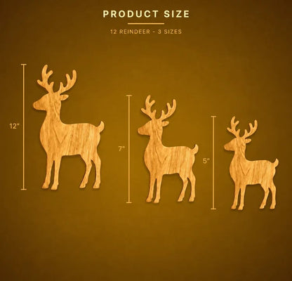 🎄 3D-upplyst trären för juldekoration (12-pack)🦌 Varm bakgrundsbelyst Peel & Stick-entréglöd ✨