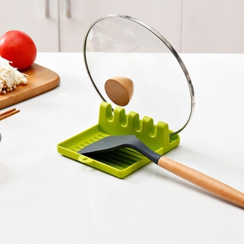 🔥Hot Selling⚡Kitchen Spoon Holders Fork Spatula Rack Shelf Organizer Plastic Chopsticks Holder Non-slip Spoons Pad
