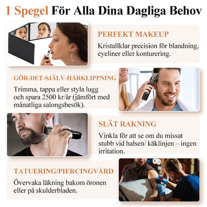 360° Vikbar Spegel för Självklippning och Makeup