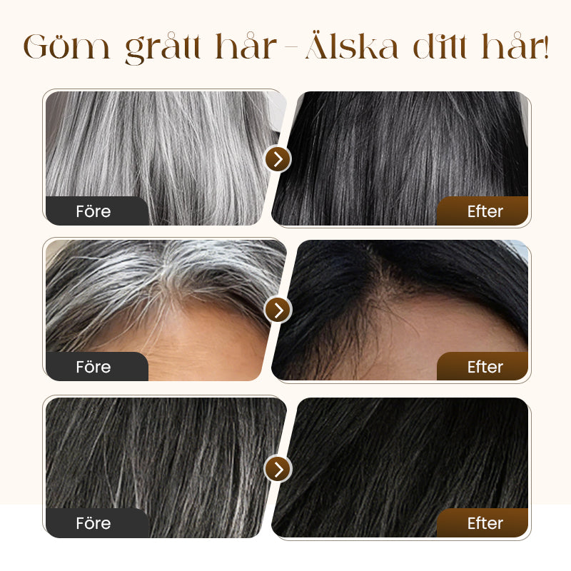 💇‍♀️ KÖP 2 FÅ 1 GRATIS! ✨ 2-i-1 Hårfärgningskam för Grått Hår - Snabb och Naturlig Täckning, Skonsam Formel för Användning Hemma 🌿📦