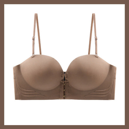 Halkfri axelbandslös behå med frontstängning för kvinnor