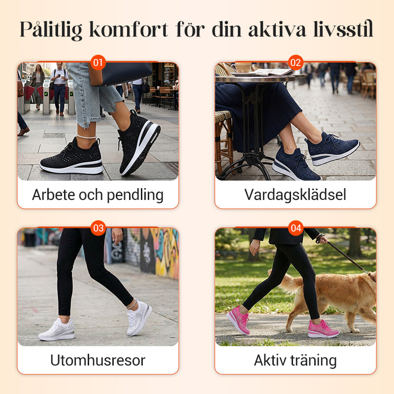 🔥Sista dagen-kampanj 50 % RABATT – Casual dammode, andningsbara korrigering sneakers med strassdekoration