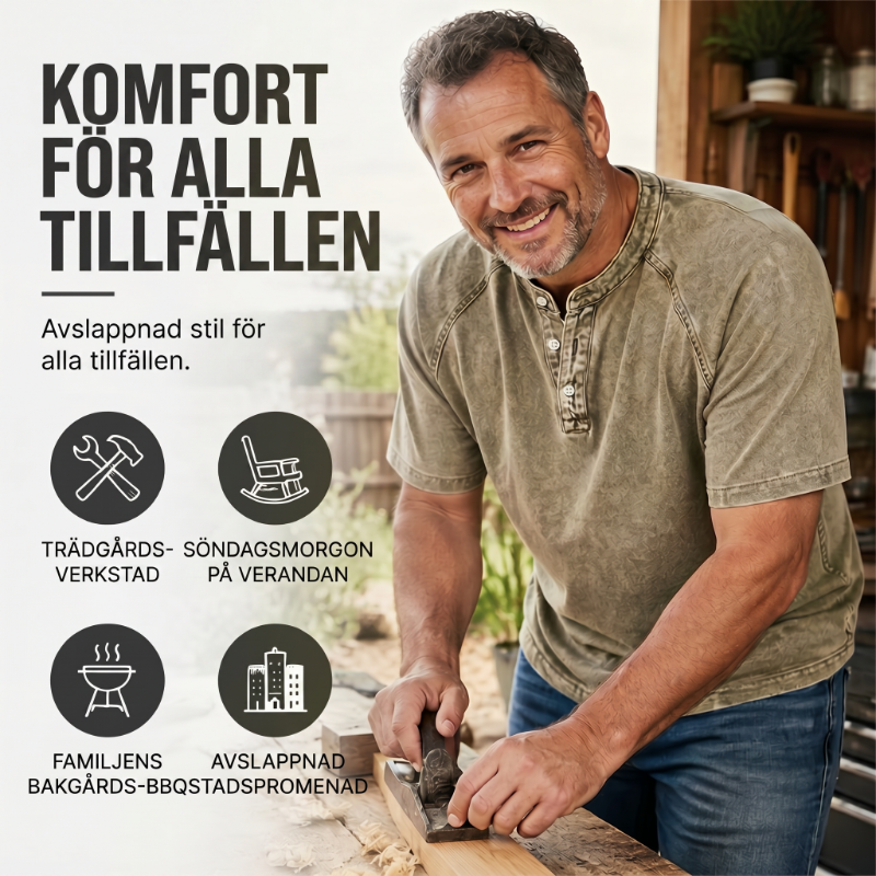 👕✨ Bomulls skjorta med bandkrage och raglanärmar – Jisooonly