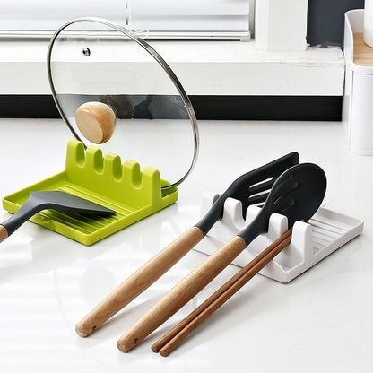🔥Hot Selling⚡Kitchen Spoon Holders Fork Spatula Rack Shelf Organizer Plastic Chopsticks Holder Non-slip Spoons Pad
