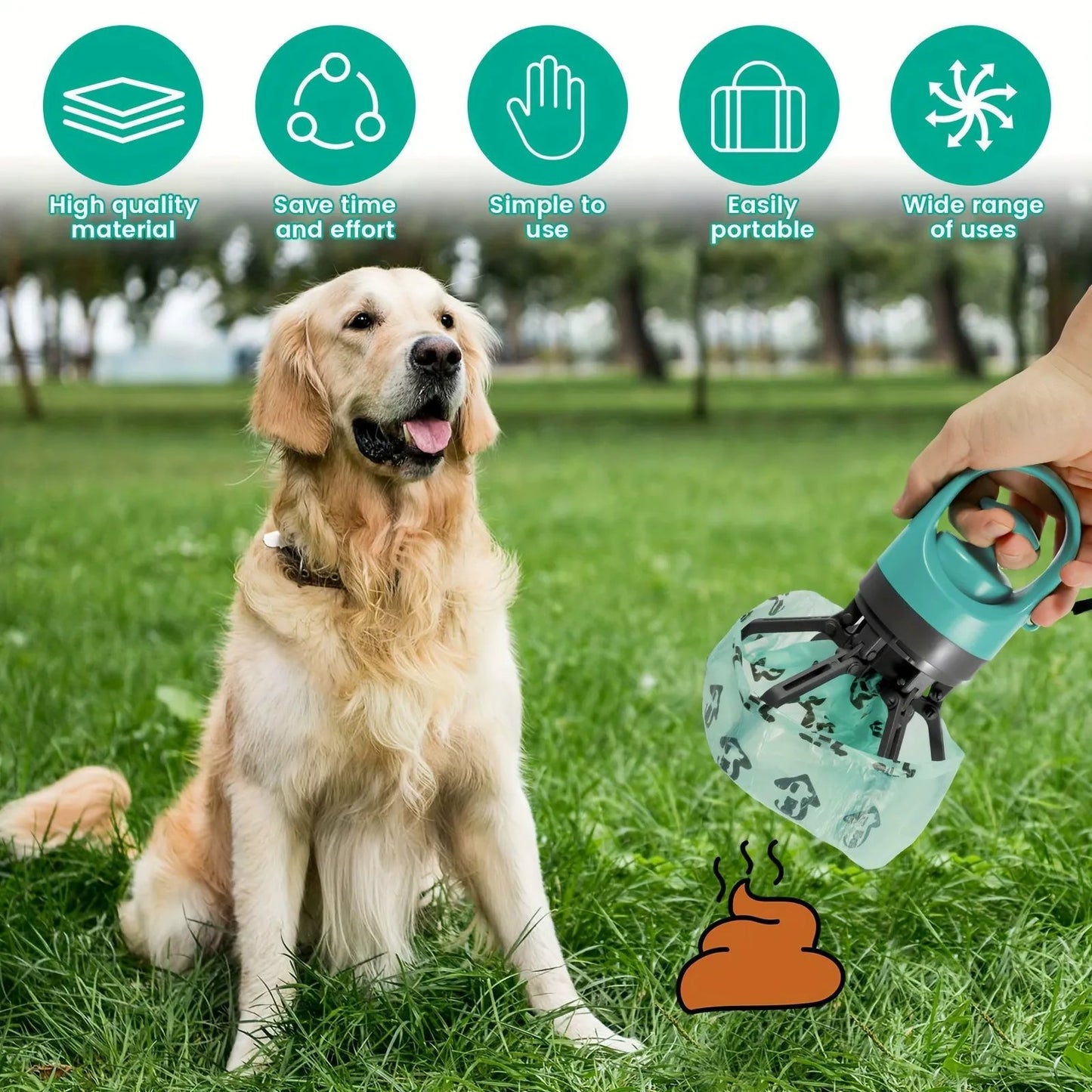 🎁SÄLJER SNABBT! 🐕 70 000+ SÅLDA - Bärbar bajsskopa med påsar