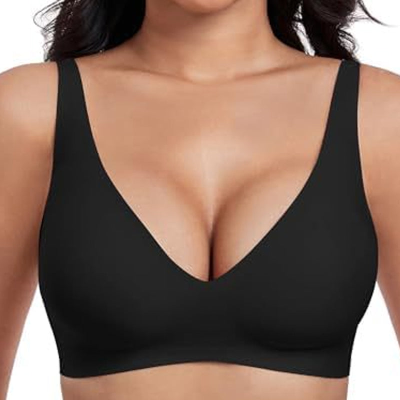 💗 Sista dagen 50% rabatt⚡50K+ sålda💕 Jelly trådlösa bekväma push-up-braletter, sömlösa T-shirt-behåar och deep V vardagsbehåar för kvinnor.