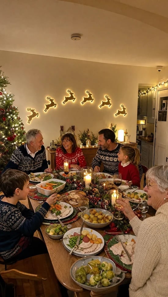 🎄 3D-glödande julgransdekorationer i trä (set med 14 delar) 🦌 Varm bakgrundsbelysning · Gnistrande sken ✨
