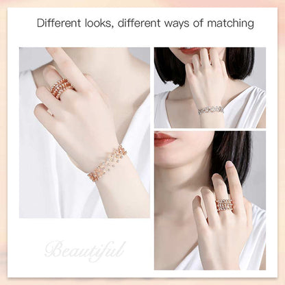 2 i 1 Justerbar magnetisk terapi transformerande armband ring