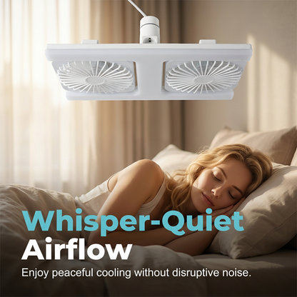 📢📢Fri frakt⏰Takfläkt med dubbla huvuden och LED-ljus – Modern design med fjärrkontroll för vardagsrum och sovrum