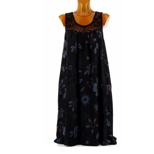 💕 Elegant ärmlös blommig klänning för dam✨3% rabattkod: NOR3