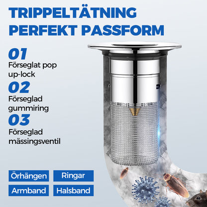 🔥Hårfångare för handfat, universellt popup-avloppsfilter för handfat med filterkorg i rostfritt stål, avloppsfilter för badrum