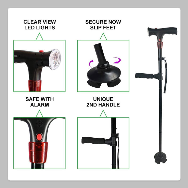 Larm-LED-Doppelhandgriff-Seniorenstock