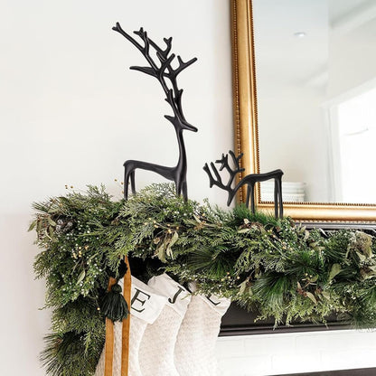 🎅 Julbästsäljare 🦌 Svart renfigur, juldekoration