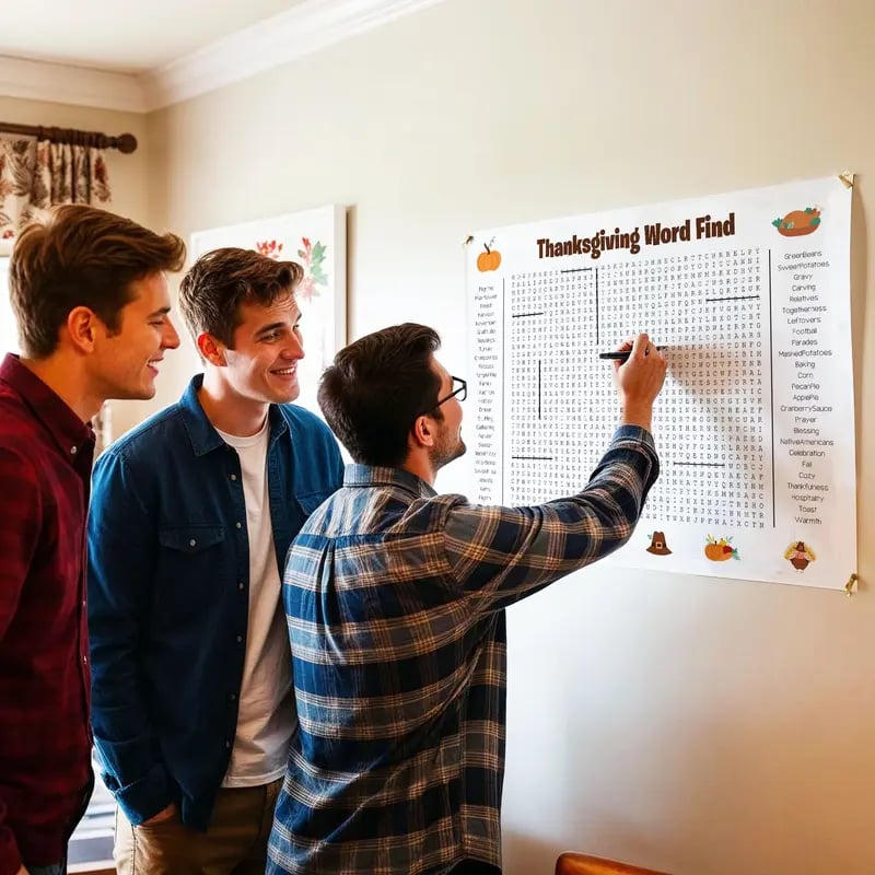 ⏰ Jättestor ordsöksaffisch för Thanksgiving och jul – Jättestor vägglek 90x60 cm! 🎉