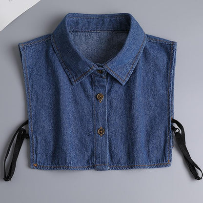 Denim False Collar – The Ultimate Layering Essential for Women 👕✨