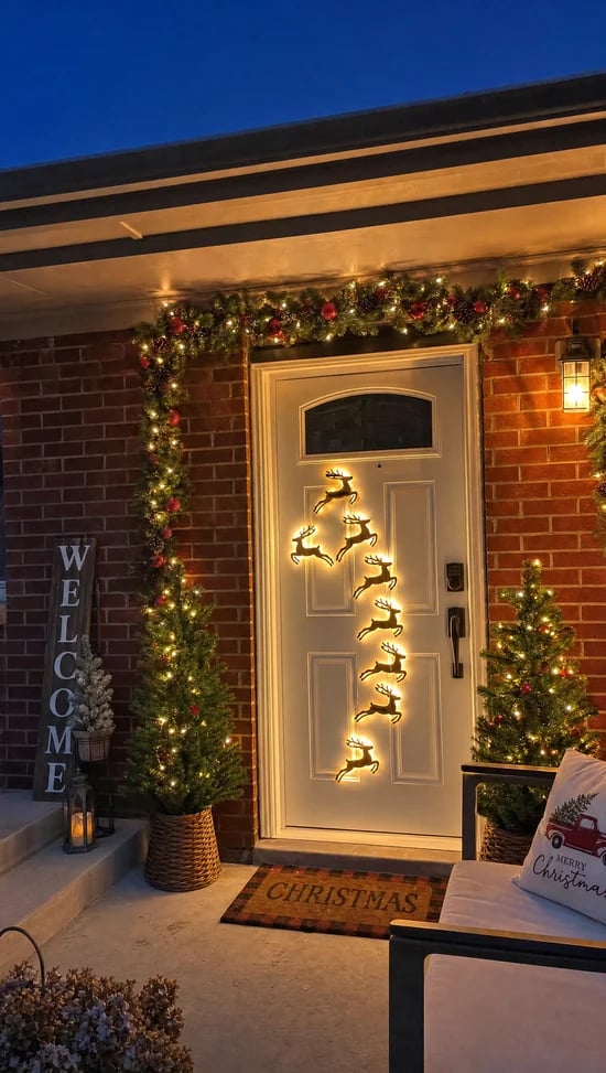 🎄 3D-glödande julgransdekorationer i trä (set med 14 delar) 🦌 Varm bakgrundsbelysning · Gnistrande sken ✨