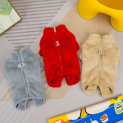 🐶Vinterhund jumpsuit med dragkedja bak/🐶Winter dog jumpsuit with zipper on the back