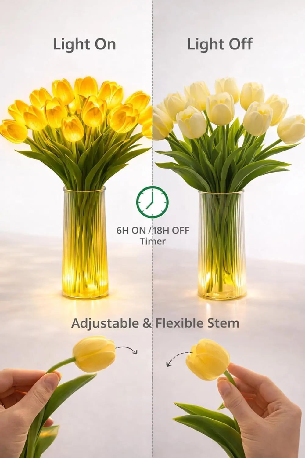 Romantic Tulip LED Light – Batteridrivna LED-tulpaner som kombinerar blomsterdekor med mjukt stämningsljus