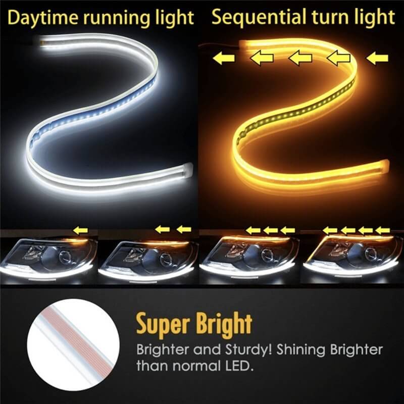📢📢50 % RABATT !! ⏰2 st/flexibel bil LED Flow🔥typ automatisk signallampa✨3% rabattkod: NOR3