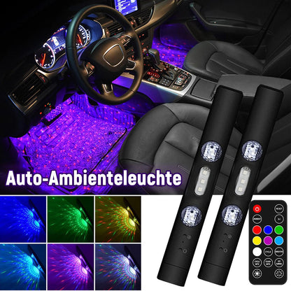 🚗 Trådlös RGB-stämningsbelysning för bilar | Musiksynkronisering | USB-strömförsörjning | Fjärrkontroll