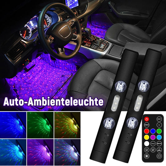 🚗 Trådlös RGB-stämningsbelysning för bilar | Musiksynkronisering | USB-strömförsörjning | Fjärrkontroll