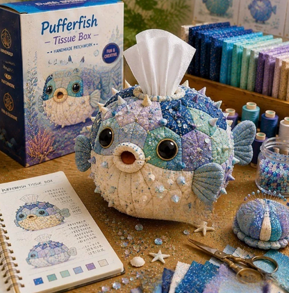 🧵 Vadderad näsduksask med havsdjur DIY-kit💖✨3% rabattkod: NOR3