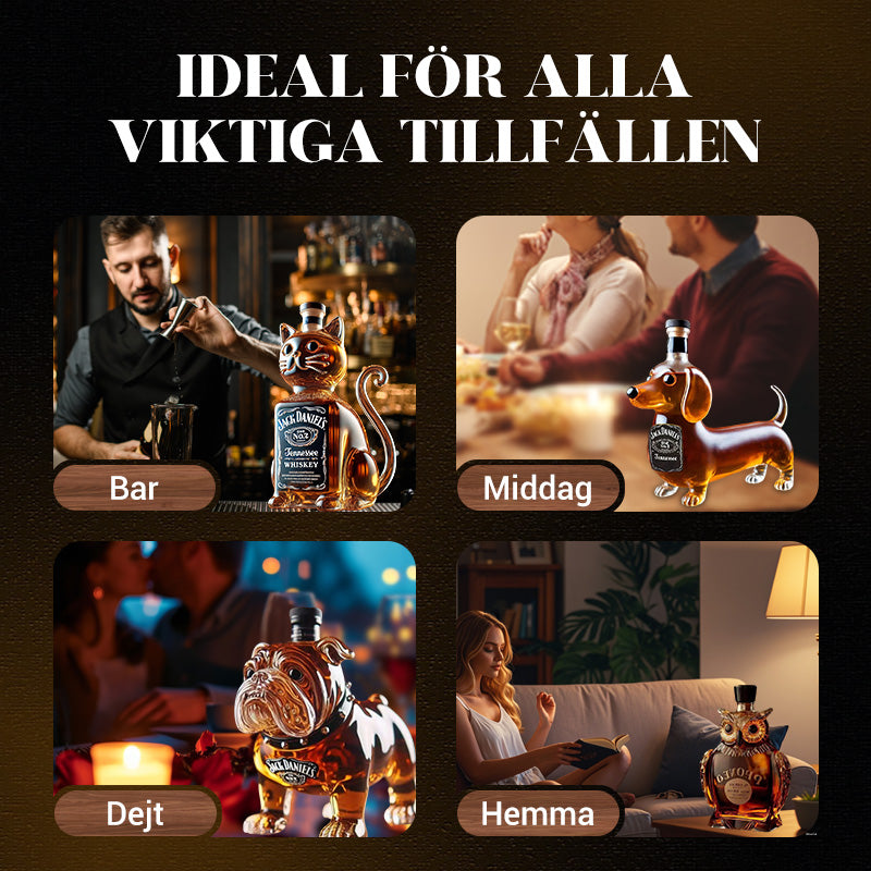 Kreativ hundformad whiskyflaska