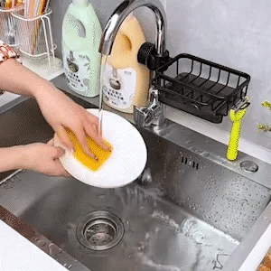 🧽Rostfritt ställ för kran & svamp, ordnar diskbänken snabbt✨🚰✨3% rabattkod: NOR3