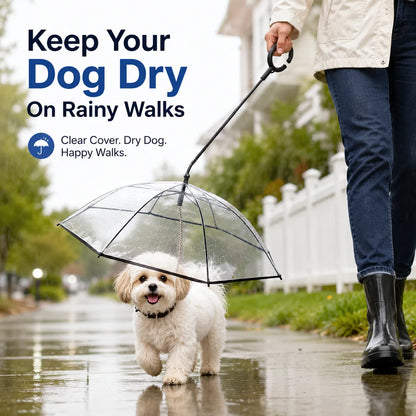 ☔ Transparent hundparaply för regniga promenader