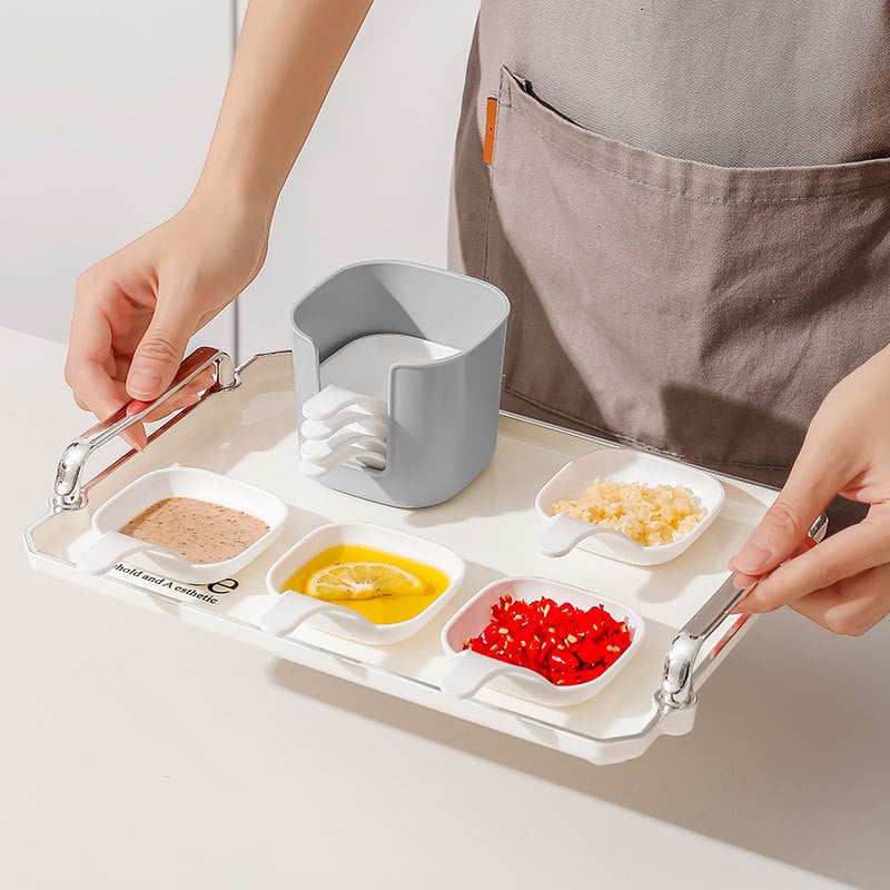 🏆Flash Sale⚡ 50K+ SOLD! Almost Gone-💥Dipping Sauce Plate & Holder Set,Best Gifts