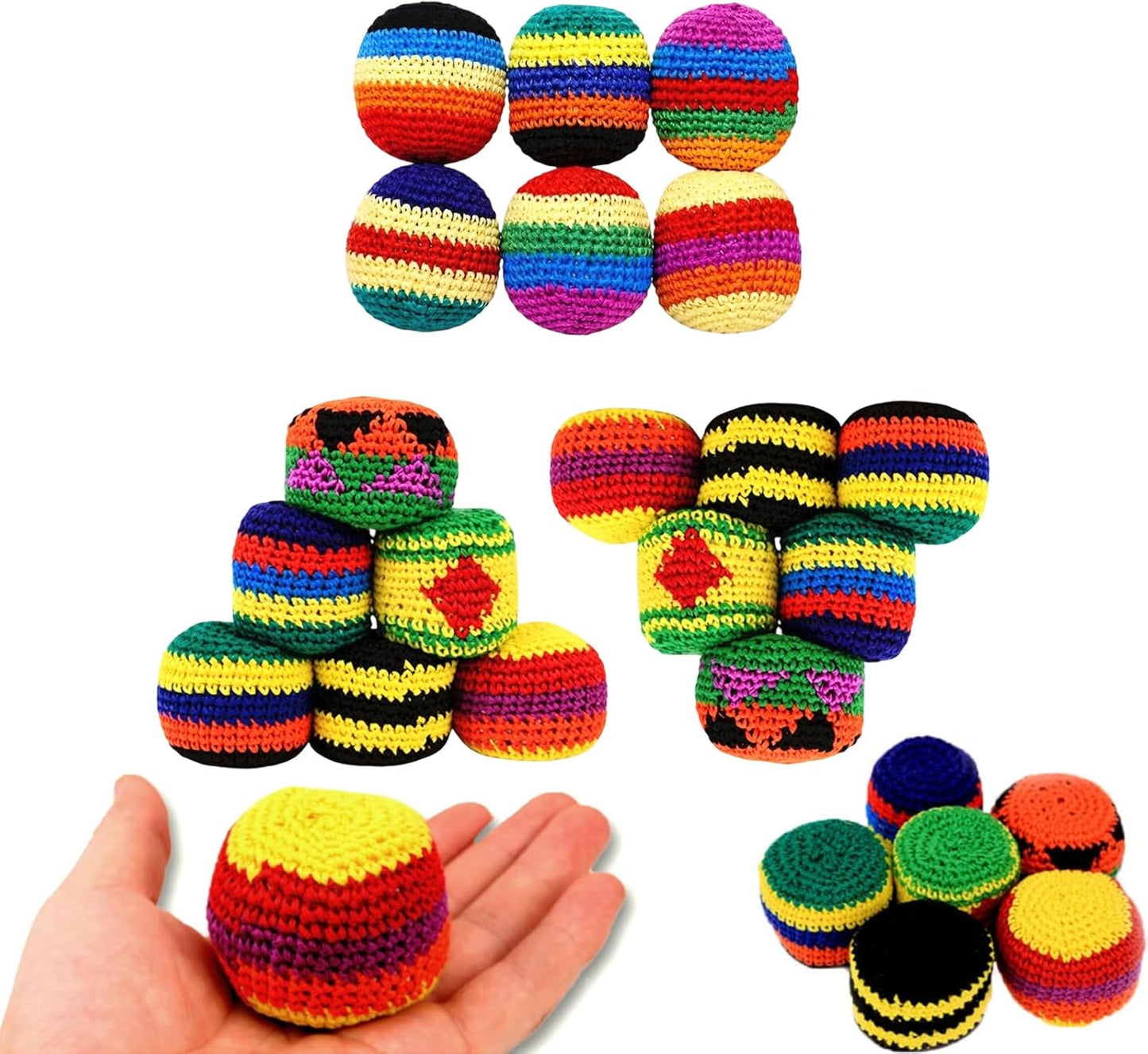 Hacky Balls, Handmade Knitted Footbag Sack 2026 Upgraded Assorted Foot Bag