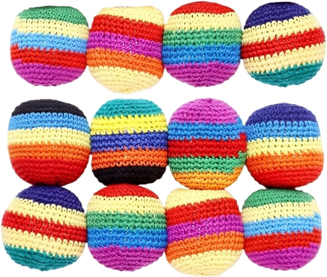 Hacky Balls, Handmade Knitted Footbag Sack 2026 Upgraded Assorted Foot Bag