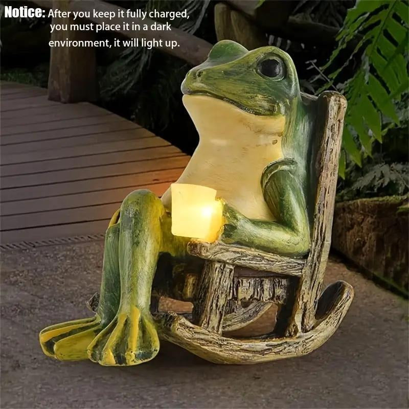 Frog Solar Garden Decor