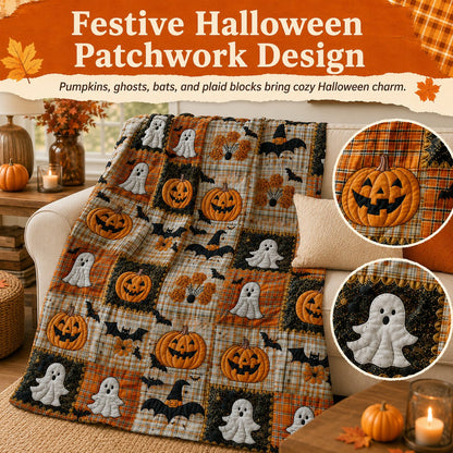 ⏳SISTA DAGEN REA 50%🎃Halloween flanellfilt med lapptäcke✨3% rabattkod: NOR3