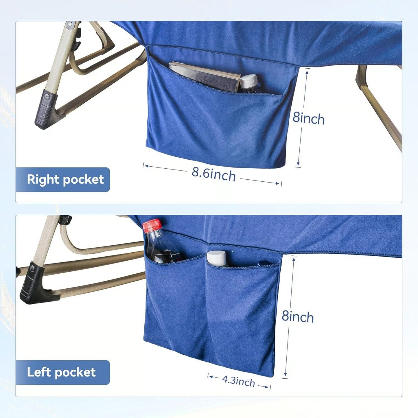 🌊Sun Lounger Handduk i väska med förvaringsfickor🌞