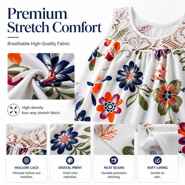 💕 Elegant ärmlös blommig klänning för dam✨3% rabattkod: NOR3