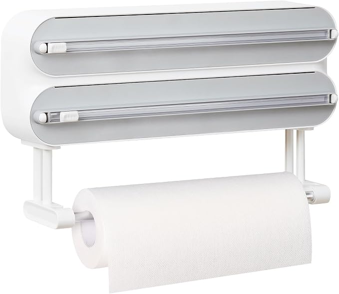 ✨3% rabattkod: NOR3✨Magnetic Cling Film Cutter – Kitchen Organizer for Foil and Cling Film; Wall-Mounted Holder Featuring Foil Cutting and Paper Towel Dispensing Functions