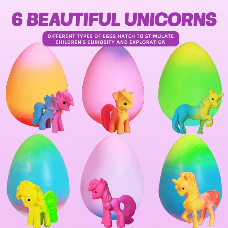 6-Pack Hatching Growing Unicorn Eggs for Boys & Girls, Birthday Easter Basket Stuffers Crafts Gift