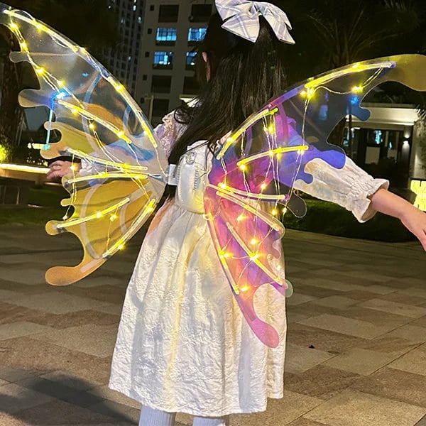 🦋🔥Julrea – upp till 50 % rabatt🎅✨Uppladdningsbara elektriska älvvingar med LED-ljus och musik