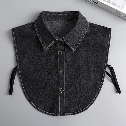 Denim False Collar – The Ultimate Layering Essential for Women 👕✨