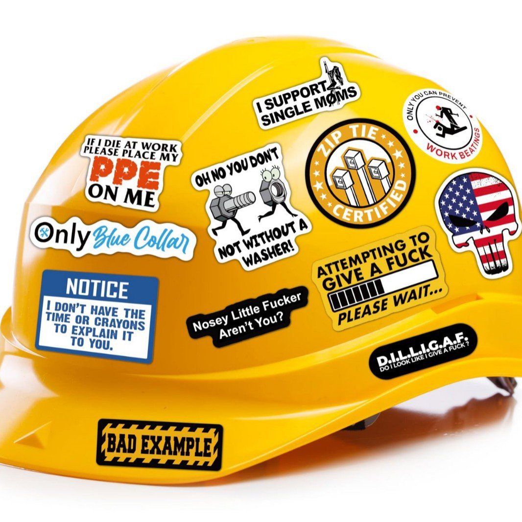 🔥 🔥150Pcs Blue Collar Funny Stickers 👷‍♂️