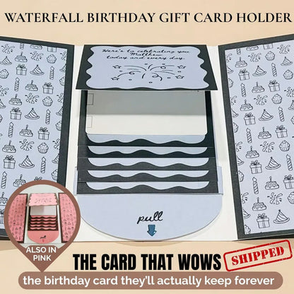 🎁LAST DAY 50% OFF - 🎂✨ Handmade Waterfall Birthday Gift Card Booklet