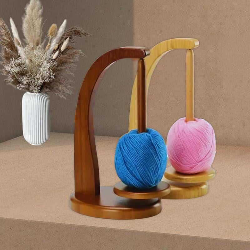 Wooden Yarn Winder with Magnetic Attachment Stable Base for Knitting & Crochet Projects