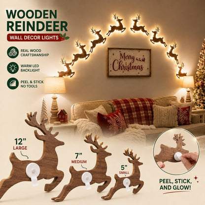 🎄 3D-upplyst trären för juldekoration (12-pack)🦌 Varm bakgrundsbelyst Peel & Stick-entréglöd ✨