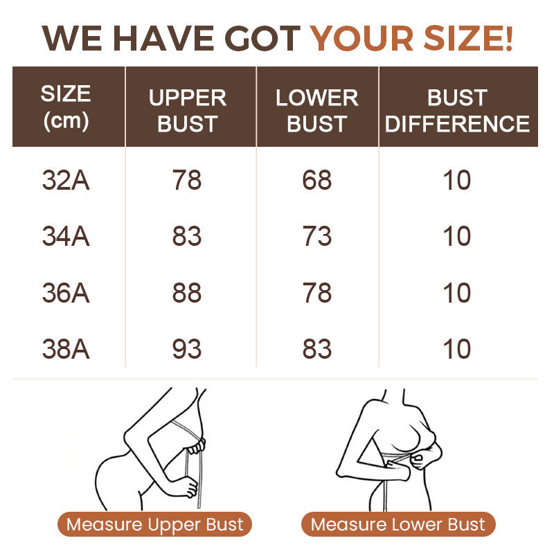 Halkfri axelbandslös bh med framknäppning för kvinnor