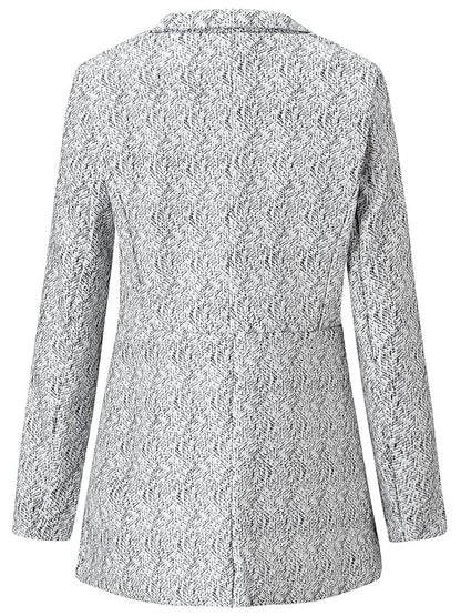 Women's Solid Color Pocket Long Sleeve Open Front Coat