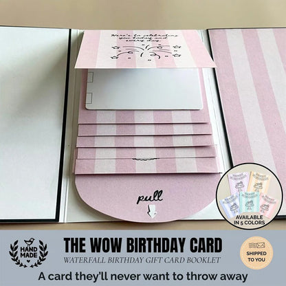 🎁LAST DAY 50% OFF - 🎂✨ Handmade Waterfall Birthday Gift Card Booklet