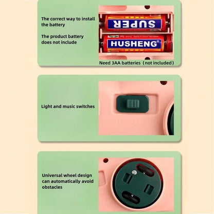 Crawling Toy, Caterpillar Design Tummy Time Toy with Light & Music Musical Light Up